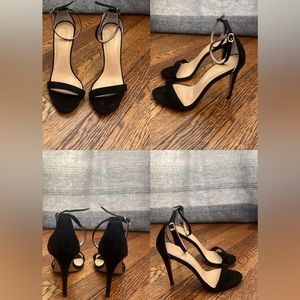 Express Black Faux Suede Strap Stiletto Heeled Sandal - Sz 7 - Worn Once!